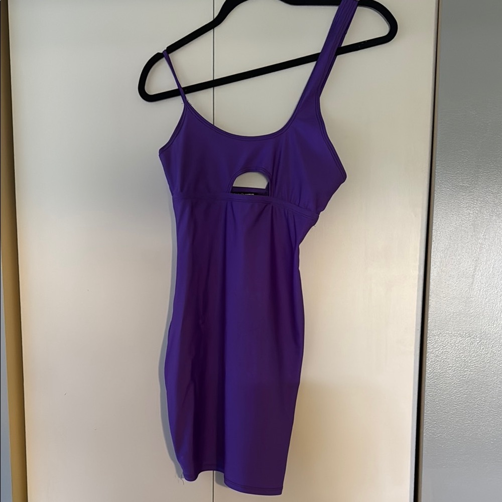 Fashion Nova Purple One Shoulder Bodycon Dress